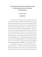 Báo cáo khoa học: Xác định một số thông số di truyền của một vài tính trạng sản xuất ở hai dòng gà thả vườn BT2