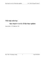 Tiểu luận môn học Quy hoạch và xử lý số liệu thực nghiệm pptx