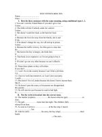 Ôn luyện câu ĐK loại 1& 2 nào! >_