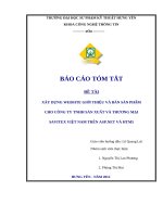 XÂY DỰNG WEBSITE GIỚI THIỆU VÀ BÁN SẢN PHẨM  CHO CÔNG TY TNHH SẢN XUẤT VÀ THƯƠNG MẠI  SAVITEX VIỆT NAM TRÊN ASP.NET VÀ HTM5