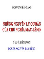 ĐỀ CƯƠNG BÀI GIẢNG: NHỮNG NGUYÊN LÝ CƠ BẢN CỦA CHỦ NGHĨA MÁC-LÊNIN pdf