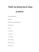 Thuốc hạ đường huyết uống : Acarbose pot