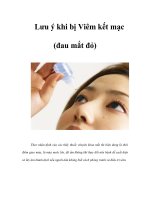Lưu ý khi bị Viêm kết mạc (đau mắt đỏ) ppt