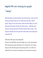 nghề pr với những bí quyết 'vàng'