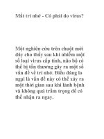 Mất trí nhớ - Có phải do virus? pdf