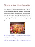 bí quyết tổ chức thành công sự kiện