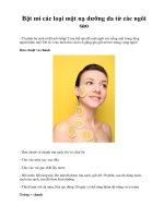 Bật mí các loại mặt nạ dưỡng da từ các ngôi sao docx