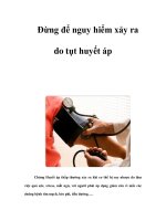 Đừng để nguy hiểm xảy ra do tụt huyết áp ppt