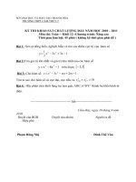 Đề khảo sát chất lượng toán 12 nâng cao (2010-2011) docx