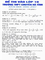 Tuyển sinh vào Chuyên Hà Tĩnh - Môn Toán - 06-07 pps