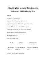 Cấp giấy phép xả nước thải vào nguồn nước dưới 5.000 m3/ngày đêm doc