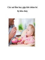 Các sai lầm hay gặp khi chăm bé bị tiêu chảy doc