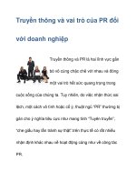 truyền thông và vai trò của pr đối với doanh nghiệp