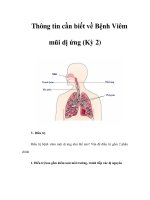 Thông tin cần biết về Bệnh Viêm mũi dị ứng (Kỳ 2) ppt
