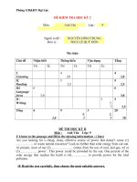 Kiểm tra Học Kì II Tiếng Anh 9