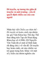 Di truyền, sự tương tác giữa di truyền và môi trường - yếu tố quyết định chiều cao của con người doc