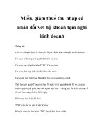 Miễn, giảm thuế thu nhập cá nhân đối với hộ khoán tạm nghỉ kinh doanh doc