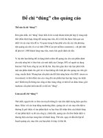 để chi “đúng” cho quảng cáo