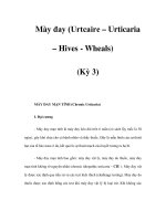 Mày đay (Urtcaire – Urticaria – Hives - Wheals) (Kỳ 3) potx
