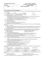 Đề kiểm tra 1 tiết học kỳ 2 năm học 2010