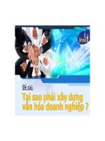 đề tài  tại sao phải xây dựng văn hóa doanh nghiệp