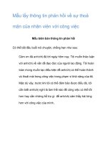 Mẫu lấy thông tin phản hồi về sự thoả mãn của nhân viên với công việc pps