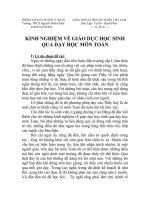 Kinh nghiệm về giáo dục học sinh qua dạy học môn toán