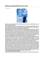 những nẻo đường dẫn đến tự do tài chính