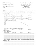 đề thi toán giữa học kỳ 2 - lớp 3