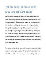 thế nào là một kế hoạch chiến lược tổng thể thành công