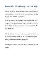 nhân viên pr – hãy tạo sự khác biệt!