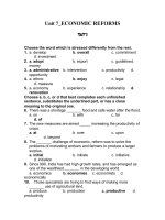 Unit 7 - ECONOMIC REFORMS -Test 3