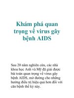 Khám phá quan trọng về virus gây bệnh AIDS doc