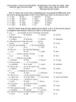 Đề thi và đáp án Anh 10 giữa kỳ I (2009 - 2010)