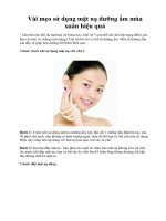 Vài mẹo sử dụng mặt nạ dưỡng ẩm mùa xuân hiệu quả docx