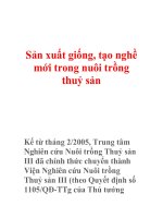 Sản xuất giống, tạo nghề mới trong nuôi trồng thuỷ sản docx