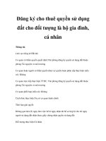 Đăng ký cho thuê quyền sử dụng đất cho đối tượng là hộ gia đình, cá nhân doc
