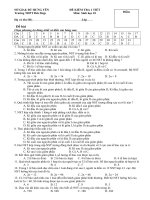 Đáp án và đề KT 1 tiết SH 10