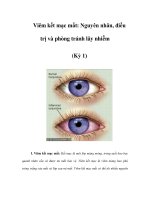 Viêm kết mạc mắt: Nguyên nhân, điều trị và phòng tránh lây nhiễm (Kỳ 1) ppsx