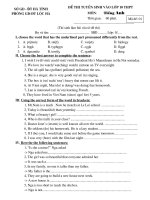 Đề và đáp án thi tuyển sinh vào lớp 10(cực hot)