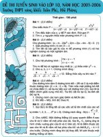 Tuyển sinh vào Chuyên Trần Phú Hải Phòng 05-06 docx