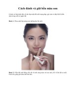 Cách đánh và giữ bền màu son potx