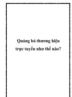 quảng bá thương hiệu trực tuyến như thế nào