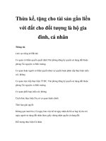 Thừa kế, tặng cho tài sản gắn liền với đất cho đối tượng là hộ gia đình, cá nhân pot