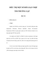 ĐIỀU TRỊ MỘT SỐ RỐI LOẠN NHỊP TIM THƯỜNG GẶP (Kỳ 12) pps
