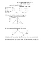 ĐỀ KIỂM TRA TOÁN GIỮA HỌC KỲ II (LỚP 2)