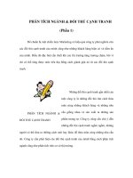 phân tích ngành & đối thủ cạnh tranh (phần 1)để chuẩn bị một chiến lược