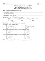 de thi TNXH lop 1 - 3