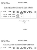 danh sach đề nghi khen thưởng