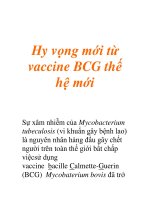 Hy vọng mới từ vaccine BCG thế hệ mới ppsx
